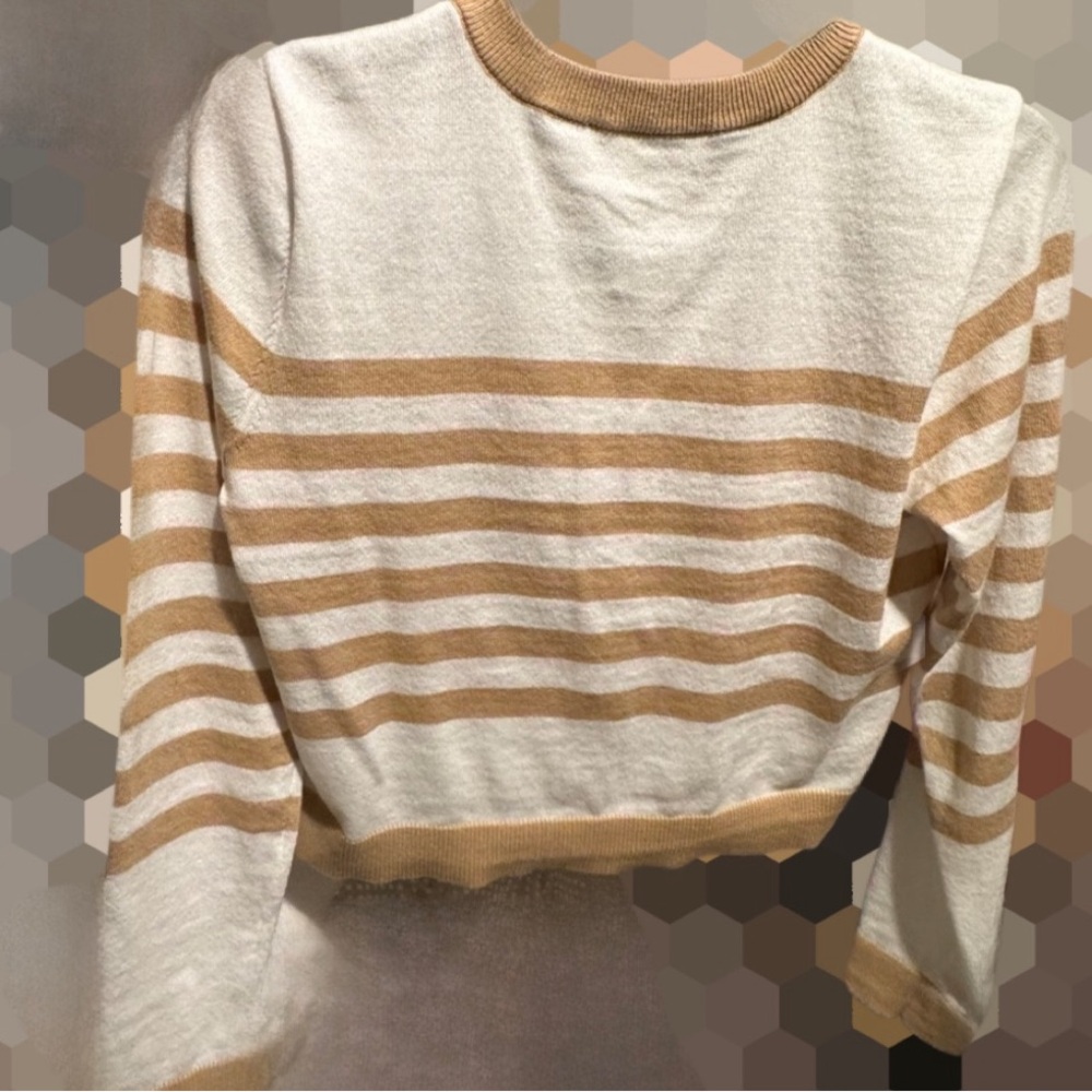 Michael Kors button cardigan, Beige and White petite s - Picture 7 of 8